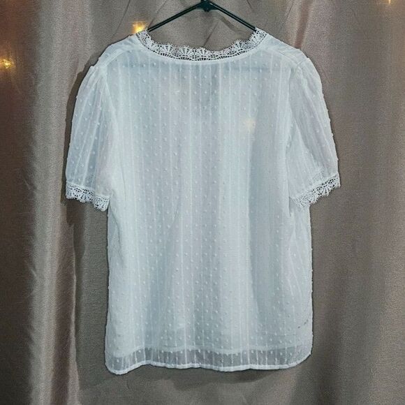 Cream, Top, Size: L - Picture 2 of 5